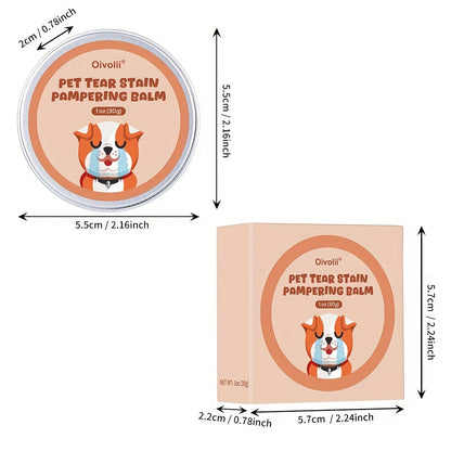 Pet Tear Stain Remover Gel 30g + Brush | Gentle Plant-Based Formula | Effective & Irritation-Free Eye Cleaning For Dogs & Cats