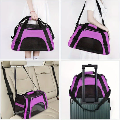 Cat Carrier Dog Carrier Pet Carrier, Airline Approved Soft-Sided Foldable Pet Bag Puppy Carrier With Breathable Mesh For Small Medium Cats Dogs Rabbit