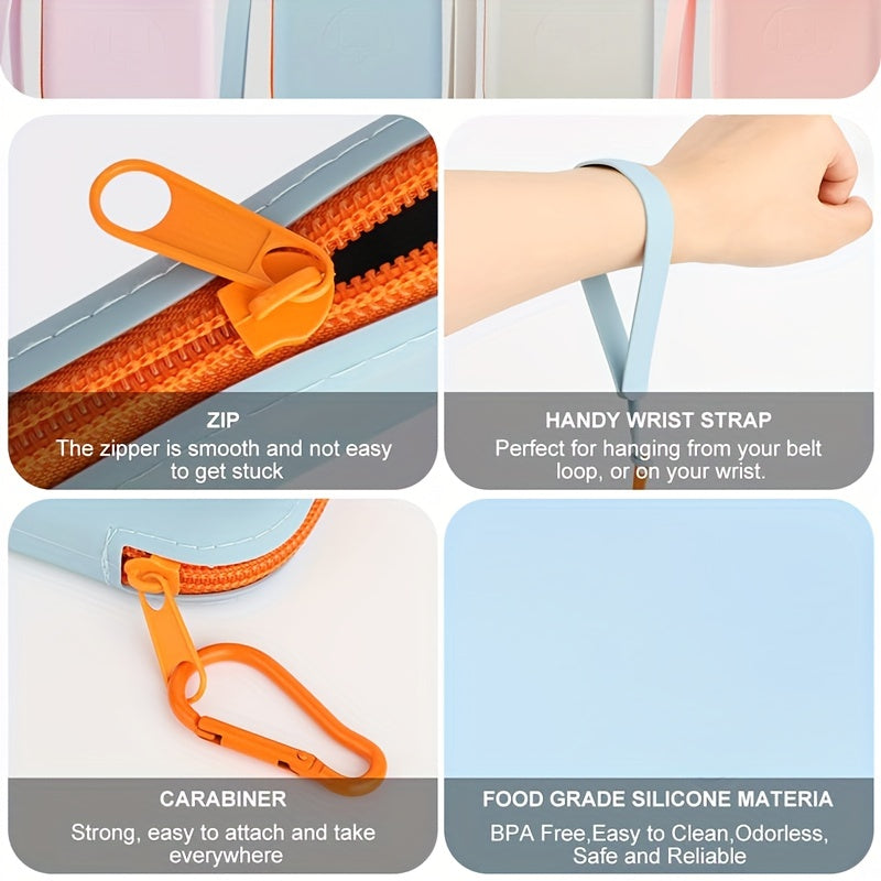 1pc Silicone Dog Treat Bag Pet Snack Bag Travel Portable Training Bag Pet Walking Bag