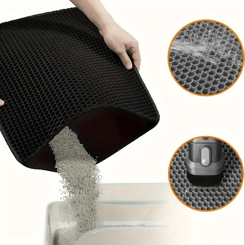 [Non-Slip Cat Litter Mat] Non-Slip Extra-Large Cat Litter Mat | Honeycomb Design, EVA Material, Leakproof & Easy to Clean, Multi-Color Options, Ideal for Home Pet Care, Litter Box Accessory, Durable Pet Mat