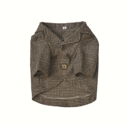 1pc Plaid Print Pet Suit Jacket - Stylish, Comfortable, Ideal for Wedding, Formal Events, and Christmas Gifts for Dog and Cat