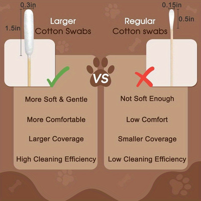 200pcs 6-Inch Long Bamboo Pet Swabs with Soft White Cotton Tips - Gentle Ear Cleaning for Dogs & Cats, Ideal for Home Use, Pet Grooming Supplies, Pet Care Essentials, Simple Design, Durable Construction