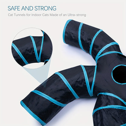 [Large Collapsible Cat Tunnel Play] Cat Tunnel For Indoor Cats Large With Play Ball 2/3/4/5 Way Collapsible Interactive Peek Hole Pet Tube Toys For Puppy, Kitty, Kitten, Rabbit