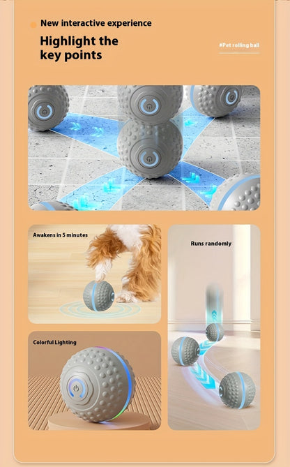 PounceEarth Large Dog Ball Toy - Bite-Resistant Durable Dog Ball with USB Rechargeable Battery, Interactive Polka Dot Design & Multiple Modes for All Breeds - Promotes Playful Engagement & Stimulates Curiosity, Dog Ball Toy,