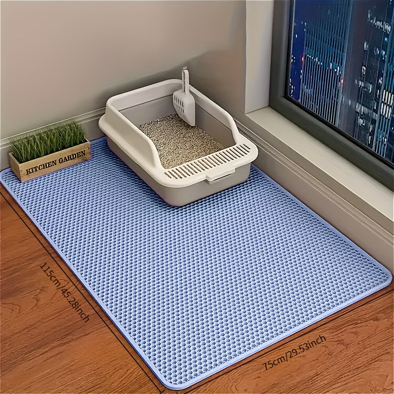 [Non-Slip Cat Litter Mat] Non-Slip Extra-Large Cat Litter Mat | Honeycomb Design, EVA Material, Leakproof & Easy to Clean, Multi-Color Options, Ideal for Home Pet Care, Litter Box Accessory, Durable Pet Mat