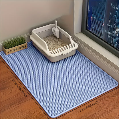 [Non-Slip Cat Litter Mat] Non-Slip Extra-Large Cat Litter Mat | Honeycomb Design, EVA Material, Leakproof & Easy to Clean, Multi-Color Options, Ideal for Home Pet Care, Litter Box Accessory, Durable Pet Mat