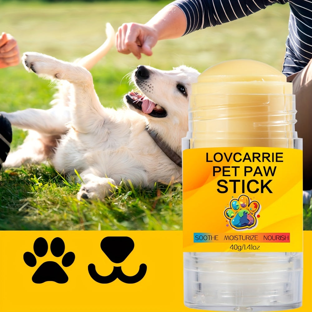 40g LOVCARRIE Natural Paw Balm Stick for Dogs & Cats - Soothing Moisturizing Cream for Dry, Cracked Paws, Non-Toxic Formula Pet Care Paw Salve