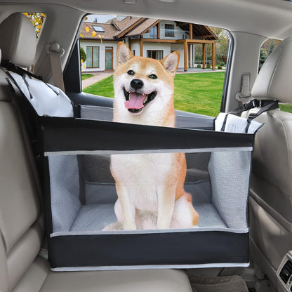 Foldable Dog Kennel for Cars - Heavy-Duty Pet Carrier Crate with Safety Belt System, Secure Locking Doors & Cushioned Interior - Heavy-Duty Fabric Construction, Foldable Design for SUVs, Sedans, Trucks - Travel Crate for Smal