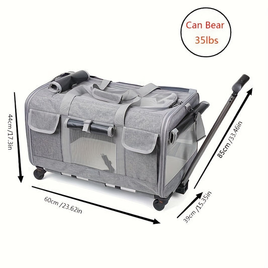 Large Extra Portable Detachable Dog Trolley Case - Foldable Pet Bag Cat Travel Carrier Bag
