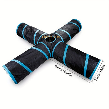 [Large Collapsible Cat Tunnel Play] Cat Tunnel For Indoor Cats Large With Play Ball 2/3/4/5 Way Collapsible Interactive Peek Hole Pet Tube Toys For Puppy, Kitty, Kitten, Rabbit