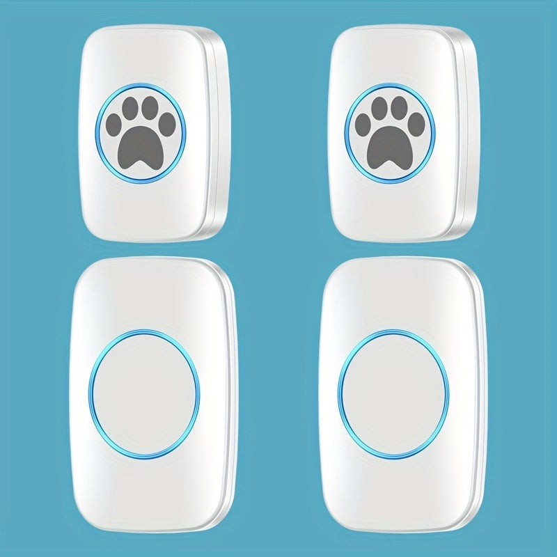 Wireless Pet Doorbell System - Easy Touch Training Aid for Dogs - 2 Receivers & Transmitters, High-Volume Chimes, Ideal for Indoor/Outdoor Use