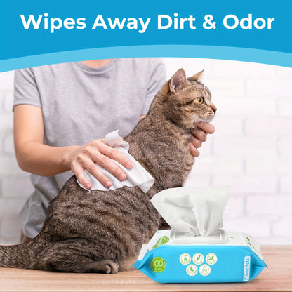 Dog Grooming Wipes, 600 Count, 6x8 Inch Deodorizing Wipes For Dogs & Cats, 100% Fragrance Free, Natural Pet Wipes For Cleaning Face Bum Eyes Ears Paws Teeth, Dog Wipes