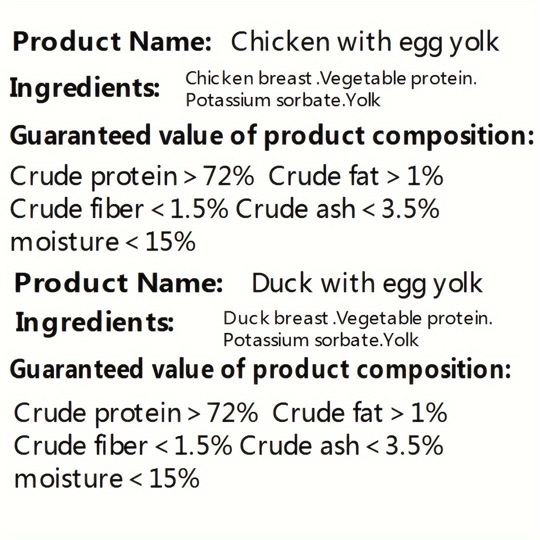 Dog cat pet snacks chicken duck meat package egg yolk beauty hair bright hair nourishing tear stains dog food companion