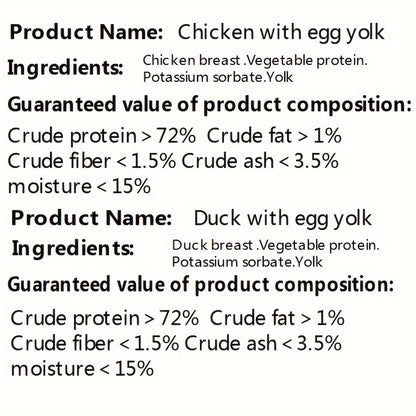 Dog cat pet snacks chicken duck meat package egg yolk beauty hair bright hair nourishing tear stains dog food companion