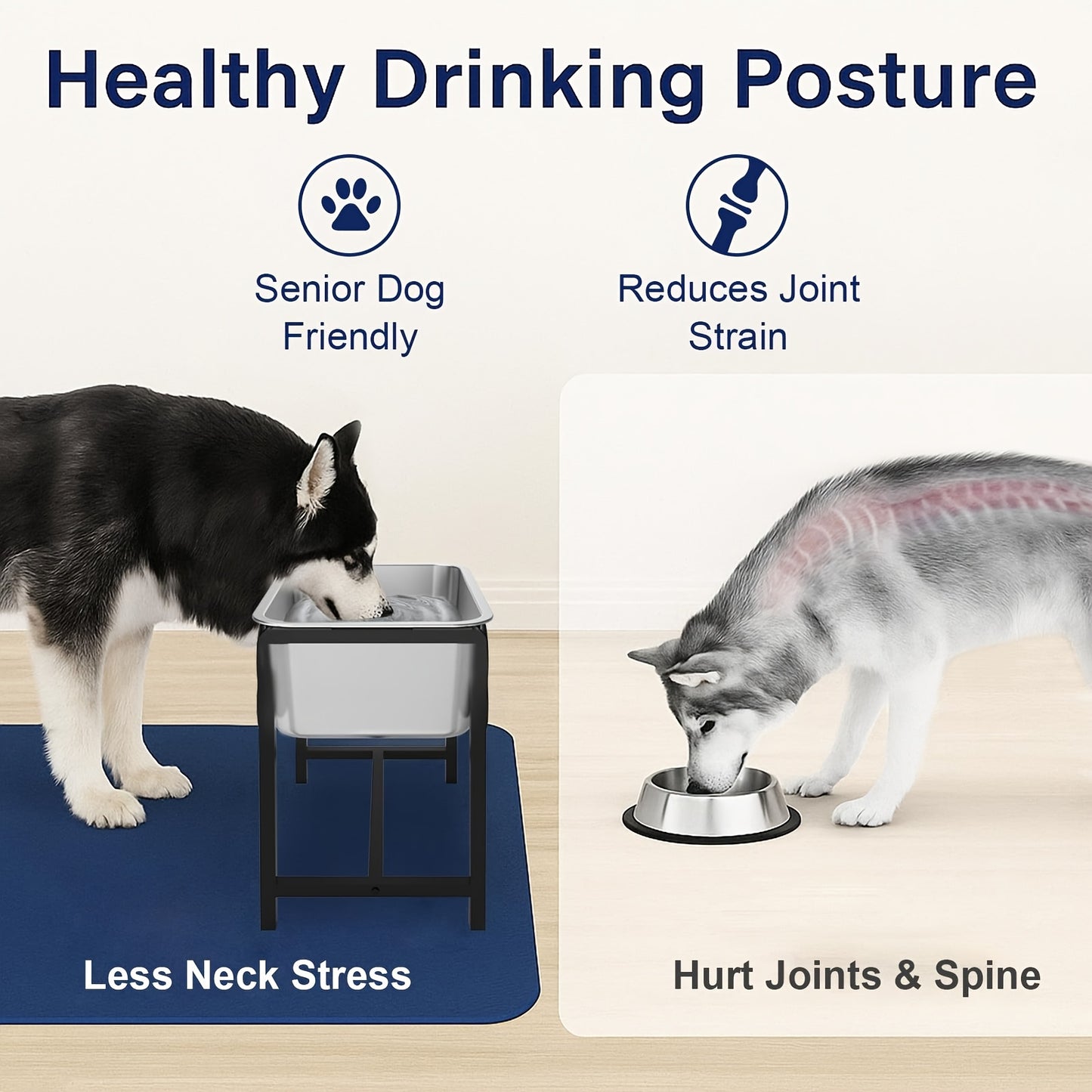 Upgraded Heavy-Duty Elevated Large Dog Water & Bowl - 3.6 Gallon Stainless Steel Feeding Station with Low-Slung Neck, Sturdy Metal Frame for Mastiff, German Shepherd,, Newfie - Indoor/Outdoor Use, Design, Water Bowls For Larg