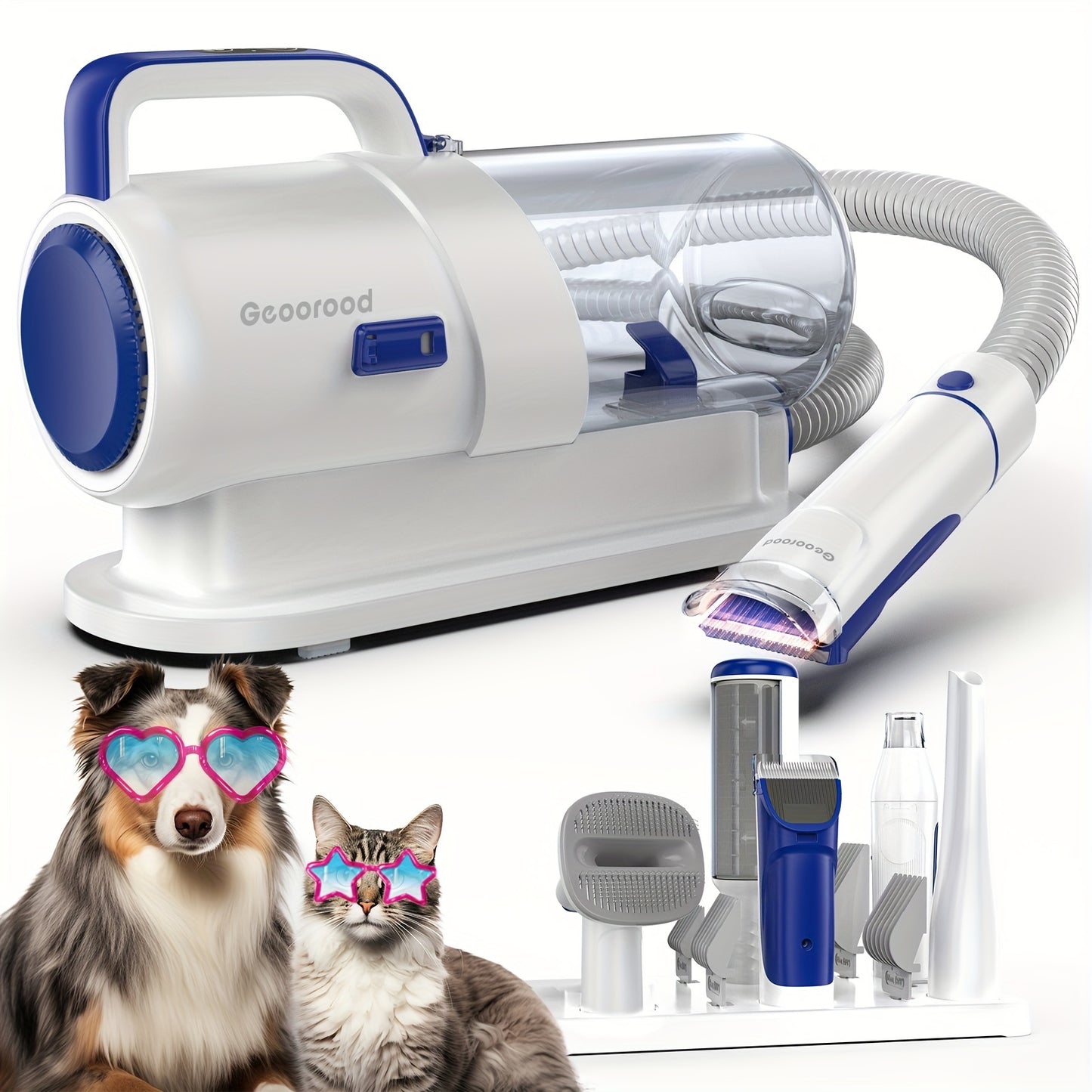 Dog Grooming Vacuum Kit with Pet Paws Grinding Tool, Electric Clipper And Dog Brush Work Quiet for Dogs And Cats At Home(purple), Pet Vacuum Grooming Kit, Dog Fur Vacuum, Dog Vacuum for Shedding Grooming, Pet Grooming Vacuum