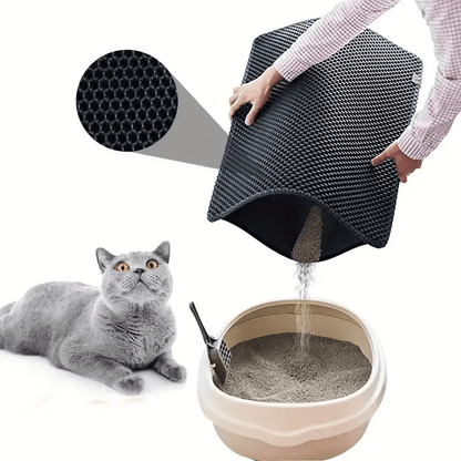 [Non-Slip Cat Litter Mat] Non-Slip Extra-Large Cat Litter Mat | Honeycomb Design, EVA Material, Leakproof & Easy to Clean, Multi-Color Options, Ideal for Home Pet Care, Litter Box Accessory, Durable Pet Mat