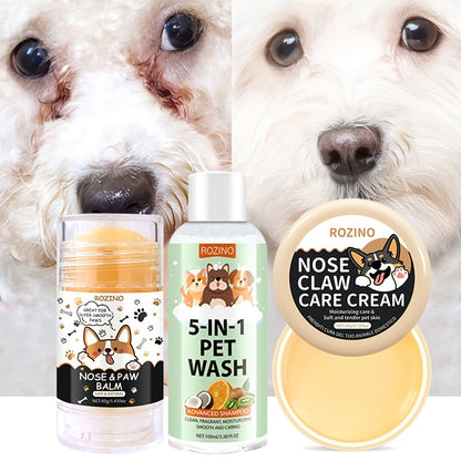 [Moisturizing Pet Care] 3pcs Pet Shower Gel Tear Cream Moisturizing Care Stick Set - Deeply Moisturizes Hair, Provides Long-Lasting Hydration - Bids Farewell to Roughness, Dryness, and Dust, Gently Cares for Pets, and Keeps P