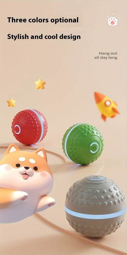 PounceEarth Large Dog Ball Toy - Bite-Resistant Durable Dog Ball with USB Rechargeable Battery, Interactive Polka Dot Design & Multiple Modes for All Breeds - Promotes Playful Engagement & Stimulates Curiosity, Dog Ball Toy,