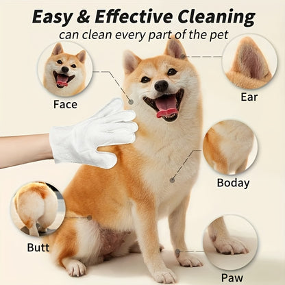 12pcs Polyester Pet Grooming Wipes, Disposable Pet Bathing Gloves for Dogs and Cats, Unscented Cleaning Mitt for All Pets, Easy-to-Use Pet Care Supplies