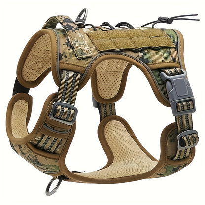 Tactical Harness For Large Dogs No Pull Adjustable Pet Harness Reflective Working Training Easy Control Pet Vest Military Service Dog Harnesses