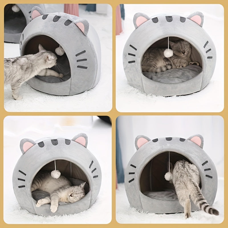 Cozy Cat Cave: Keep Your Furry Friend Warm And Snug In This Cute Pet House!