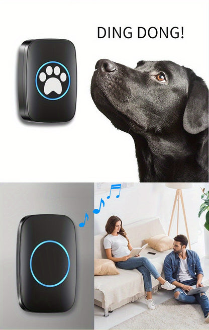 Wireless Pet Doorbell System - Easy Touch Training Aid for Dogs - 2 Receivers & Transmitters, High-Volume Chimes, Ideal for Indoor/Outdoor Use