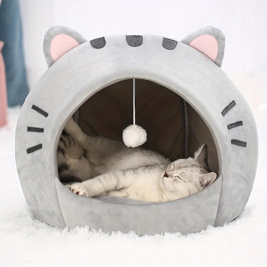Cozy Cat Cave: Keep Your Furry Friend Warm And Snug In This Cute Pet House!