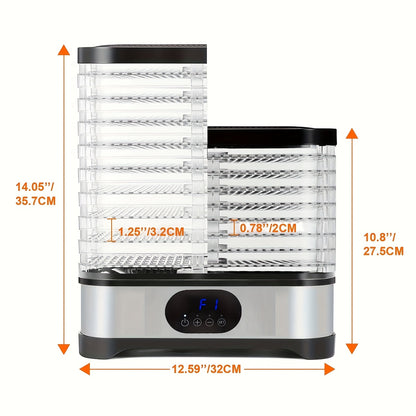 8-layer Food Dehydrator 400W Household Food Dryer, Dried Meat And Fruit Dryer, Used for Dried Meat, Fruit, Vanilla, Vegetables, Pet Snacks, Etc. Electric Food Fresher, 72-hour Timing, Adjustable Temperature And Wind Force, St
