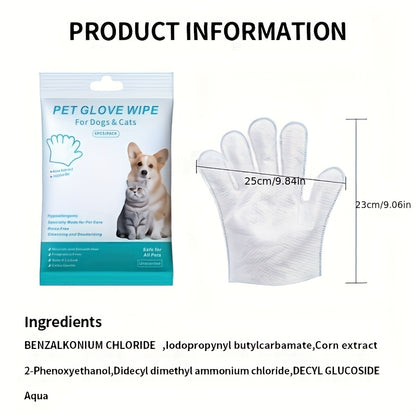 12pcs Polyester Pet Grooming Wipes, Disposable Pet Bathing Gloves for Dogs and Cats, Unscented Cleaning Mitt for All Pets, Easy-to-Use Pet Care Supplies