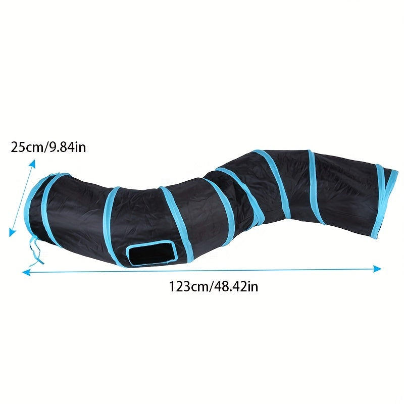 [Large Collapsible Cat Tunnel Play] Cat Tunnel For Indoor Cats Large With Play Ball 2/3/4/5 Way Collapsible Interactive Peek Hole Pet Tube Toys For Puppy, Kitty, Kitten, Rabbit