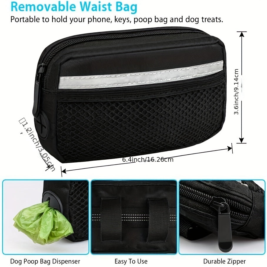 Hands-Free Adjustable Double Handle Dog Leash - Elastic Retractable Rope for Large and Medium Dogs - Perfect for Running, Jogging, and Walking with Your Pet