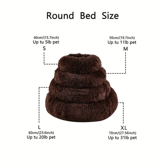 Plush Pet Nest Cat Dog Universal Round Nest Cat Mattress Soft Comfortable Bottom Non-slip Cat Nest