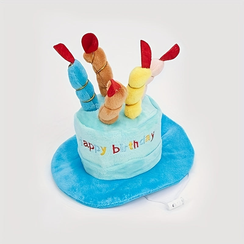 Colorful Pet Birthday Hat - Adjustable, Soft, and Comfortable Dog Party Costume with Vibrant Candles for a Fun Celebration - Perfect for Dog Lovers and Pet Owners