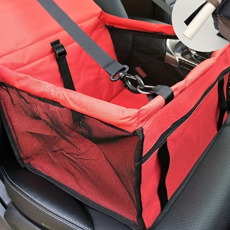 Pet Car Booster Seat For Dog Cat Portable And Breathable Bag With Seat Belt Dog Carrier Safety Stable For Travel Look Out With Clip On Leash With PVC Tube Christmas Gift