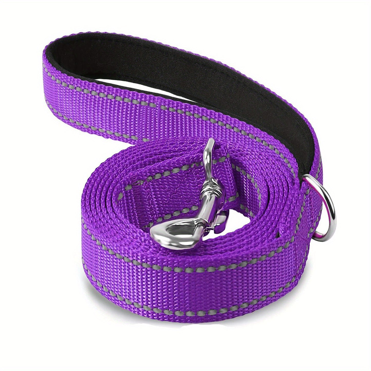 1pc Single Sided Reflective Dog Leash Soft Neoprene Padded Breathable 1 Inch Wide, Pet Leash 6FT/5FT/4FT For Medium & Large Dogs Walking And Training