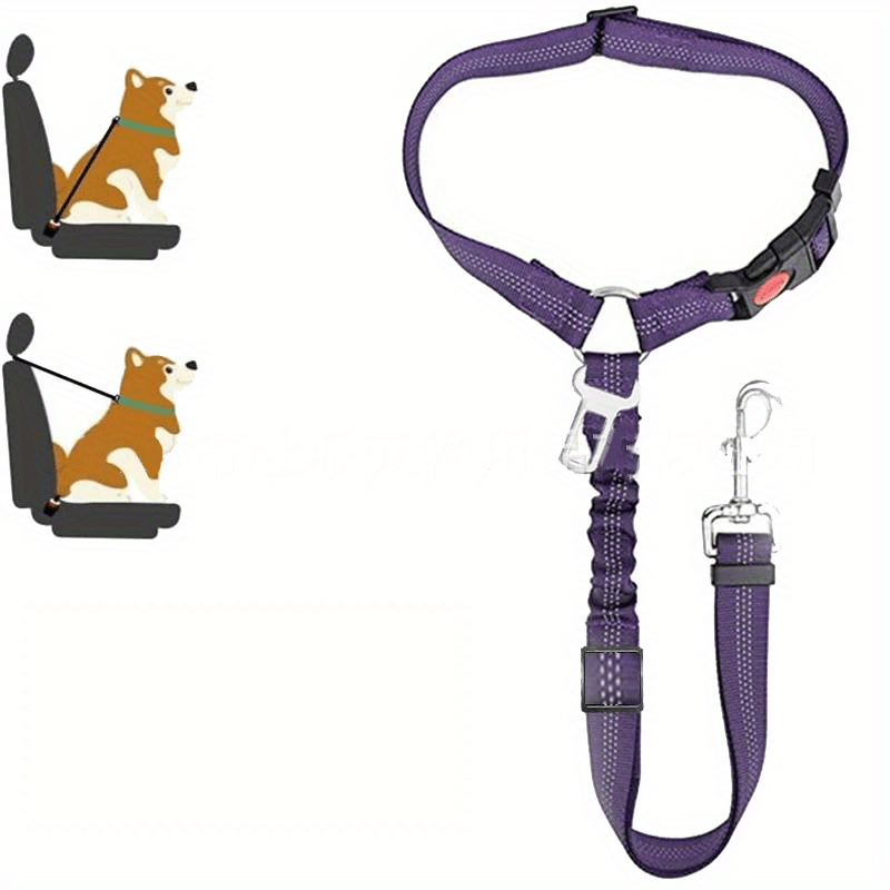 1pc Premium Dog Car Safety Seat Belt - Adjustable, Comfort-Cushioned, Durable Headrest Restraint for Secure Travel - High-Strength Elastic, Quick-Adjust Design for Ultimate Pet Safety
