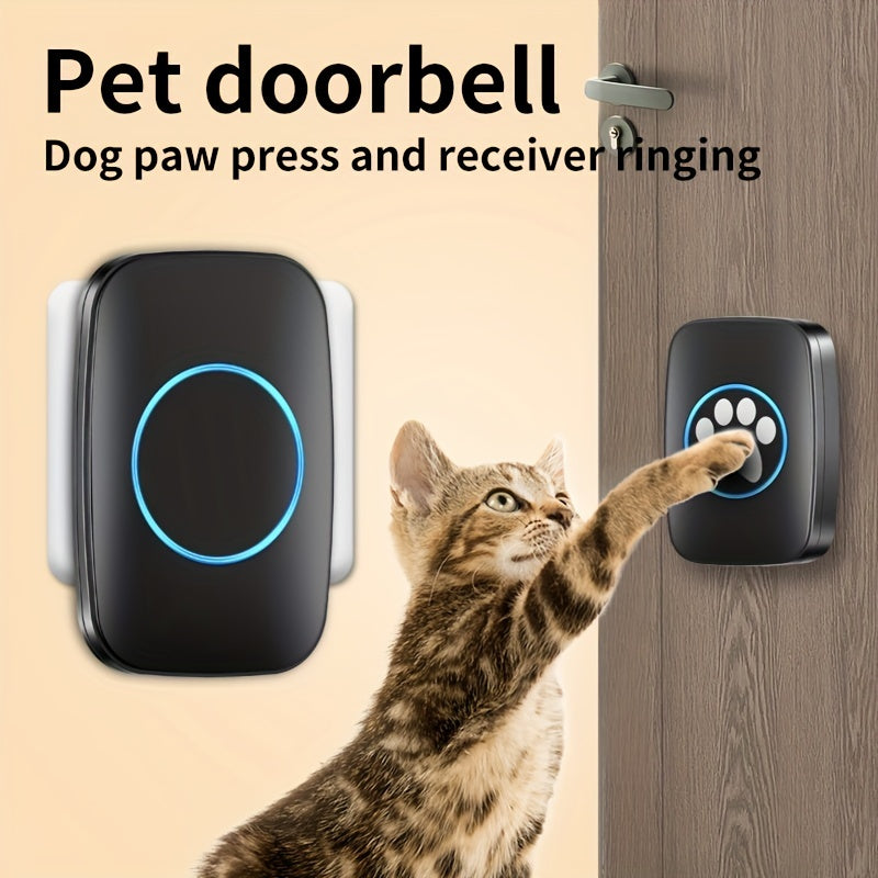 Wireless Pet Doorbell System - Easy Touch Training Aid for Dogs - 2 Receivers & Transmitters, High-Volume Chimes, Ideal for Indoor/Outdoor Use