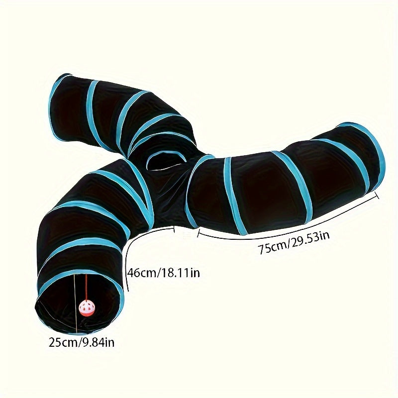 [Large Collapsible Cat Tunnel Play] Cat Tunnel For Indoor Cats Large With Play Ball 2/3/4/5 Way Collapsible Interactive Peek Hole Pet Tube Toys For Puppy, Kitty, Kitten, Rabbit