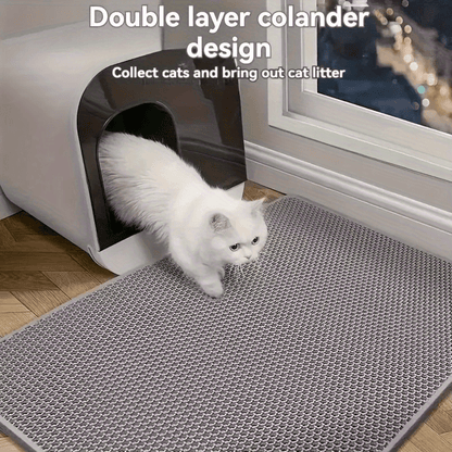 [Non-Slip Cat Litter Mat] Non-Slip Extra-Large Cat Litter Mat | Honeycomb Design, EVA Material, Leakproof & Easy to Clean, Multi-Color Options, Ideal for Home Pet Care, Litter Box Accessory, Durable Pet Mat