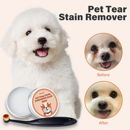 Pet Tear Stain Remover Gel 30g + Brush | Gentle Plant-Based Formula | Effective & Irritation-Free Eye Cleaning For Dogs & Cats