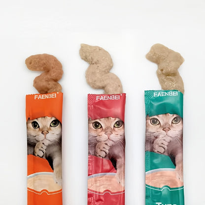 [Pet Pampering] Farmer's Delight Cat Treats - Chicken Egg Yolk, Salmon Krill, Tuna Mussel Flavors, 0.52oz Bags, 24/60pcs, Lickable & Squeezable, Nutritious Pet Snacks for Cats, Feline Rewards | Vibrant Packaging | Healthy Cat