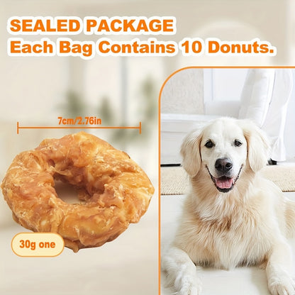 Dog Teeth Grinding Sticks, Chicken Donuts, Large Donuts, Bite Resistance And Weight Gain Training Rewards, Chicken Sticks, Pet Snacks, And Pet Food