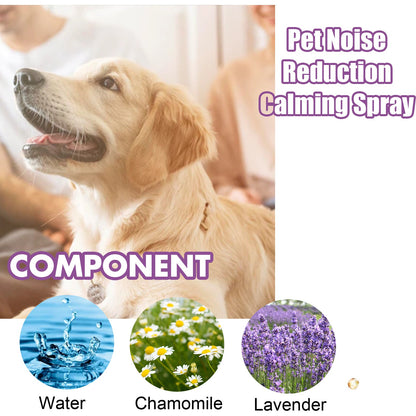 3-Pack 5.07oz Pet Noise Reducing Spray, Natural Plant Extract, Can Quickly Relieve Dog Anxiety, Say Goodbye to Barking And Disorderly Movement, And Use Chamomilelavenderpure Water Golden Formula to Soothe The Mood And Instant