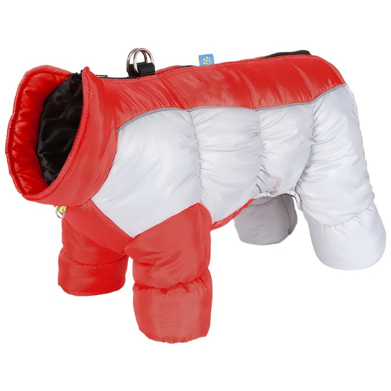 Waterproof Windproof & Reflective Dog Jacket with Hood-like Turtleneck & Full-Leg Coverage - Winter Coat for Small/Medium Dogs, Multi-Color Options (Red/Yellow/Pink/Green/White) - Machine Washable Pet Warm Clothing