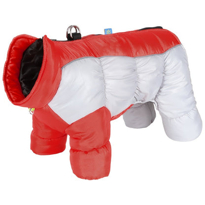 Waterproof Windproof & Reflective Dog Jacket with Hood-like Turtleneck & Full-Leg Coverage - Winter Coat for Small/Medium Dogs, Multi-Color Options (Red/Yellow/Pink/Green/White) - Machine Washable Pet Warm Clothing