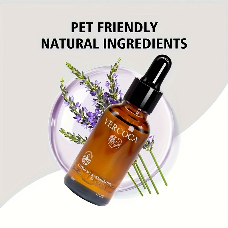 VERCOCA Cedar & Lavender Essential Oil for Dogs - Soothing, Calming Pet Care Solution