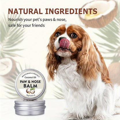 1pc Coconut Oil PawPals Dog Paw & Nose Balm - Moisturizing Aluminum Salve for Non-Electric, Battery-Free Pet Care