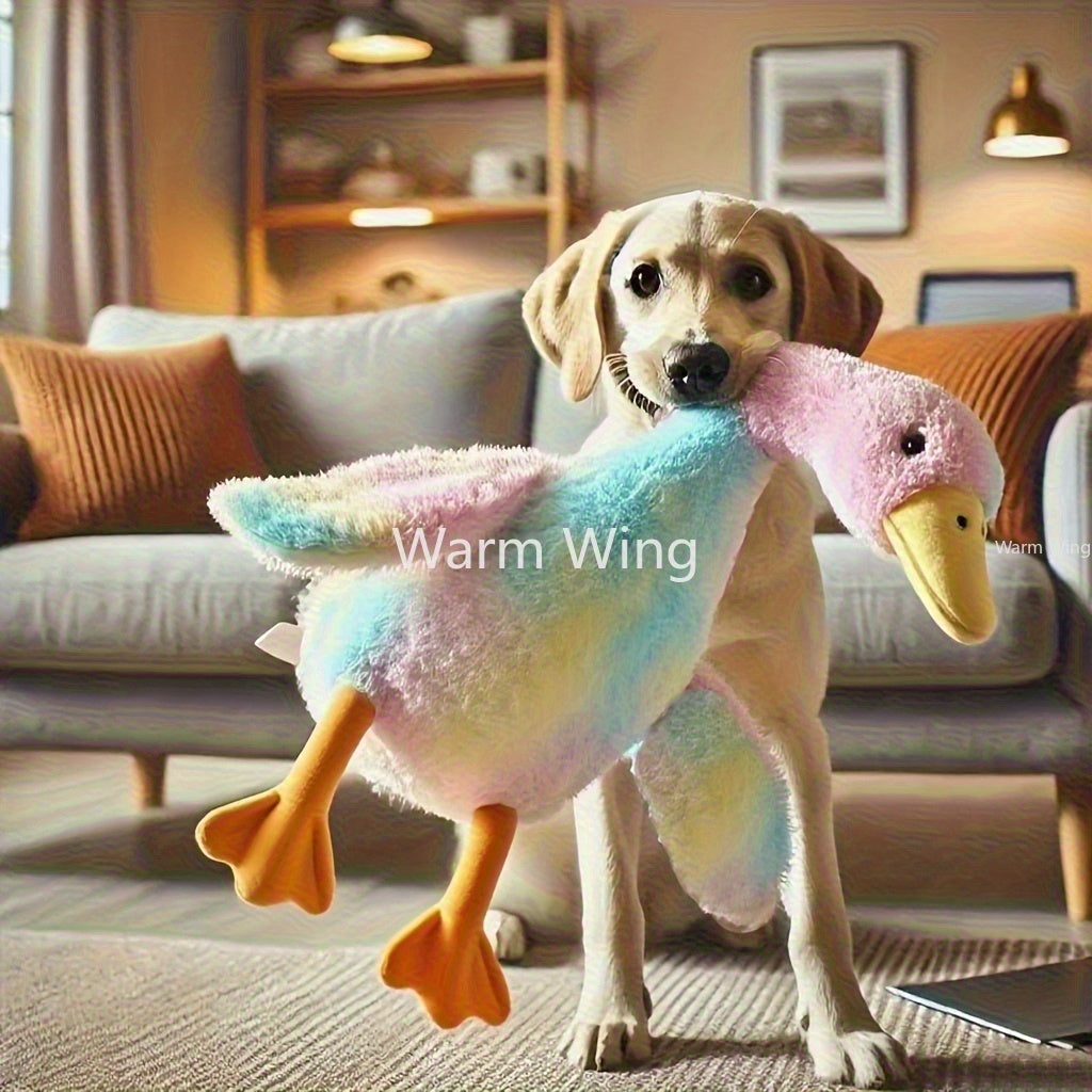 19.69inch Tie-Dye Duck Toy for Dogs & Cats - 2025 New Design with Embroidered Safety Eyes - Washable Pet Toy for Small to Large Pets, Calming Pet Toy, Playtime Fun for Pets, Perfect Christmas/Birthday Gift for Pets, Dog Toy,