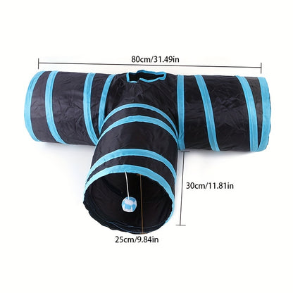 [Large Collapsible Cat Tunnel Play] Cat Tunnel For Indoor Cats Large With Play Ball 2/3/4/5 Way Collapsible Interactive Peek Hole Pet Tube Toys For Puppy, Kitty, Kitten, Rabbit